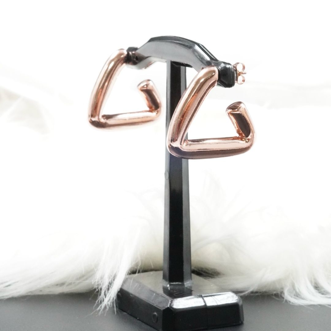 Miniatura 4 de ARETE TRIANGULO GRUESITO ROSA